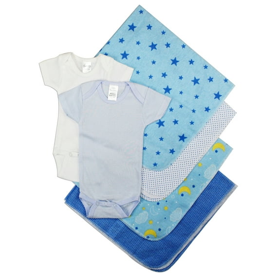 8 Pc Newborn Baby Boy Cotton Giftset Layette Sets