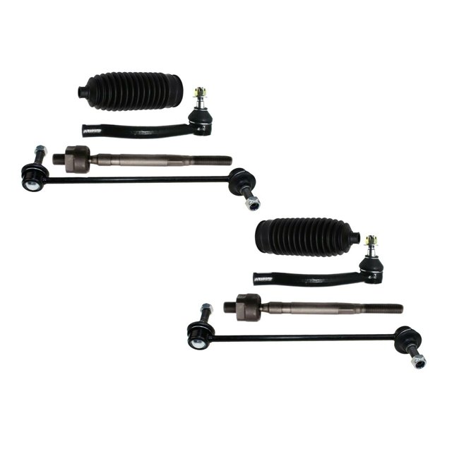 8 Pc Suspension Rack & Pinion Bellow Boots Inner and Outer Tie Rod Ends