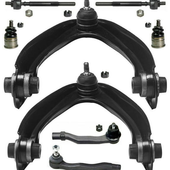 8 Pc Upper Control Arm Lower Ball Joints Inner & Outer Tie Rod Ends Driver & Passenger Side Suspension Kit