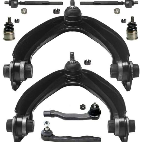 8 Pc Upper Control Arm Lower Ball Joints Inner & Outer Tie Rod Ends Driver & Passenger Side Suspension Kit