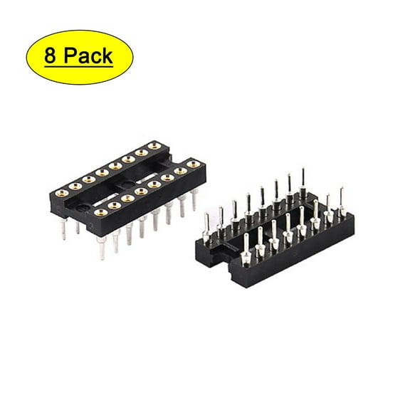 8 Pcs 1.0mm Pitch 2 Row 16 Pins Soldering DIP IC Chip Socket Adaptor