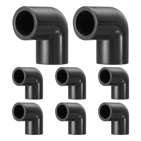 8 Pcs 1/2" 90 Degree Elbow PVC Pipe Fitting, Furniture Build Grade Schedule 80 Pipe Corner Connector Socket Elbow PVC Corner Adapter for Water Line Plumbing & Irrigation, Grey