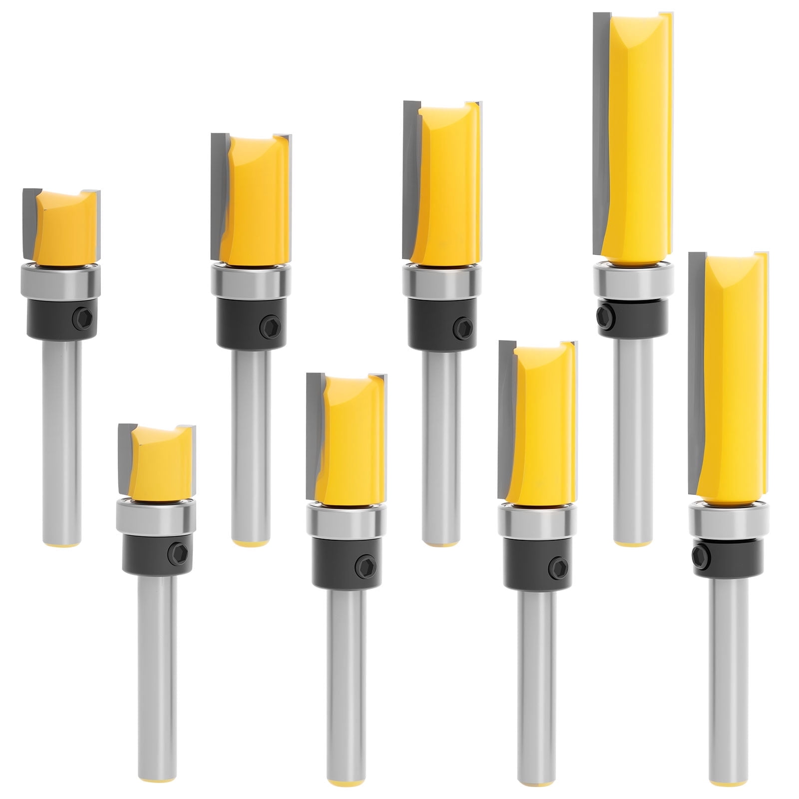 8 Pcs 1 4 Inch Tungsten Carbide Router Bit Set Professional Precision Milling