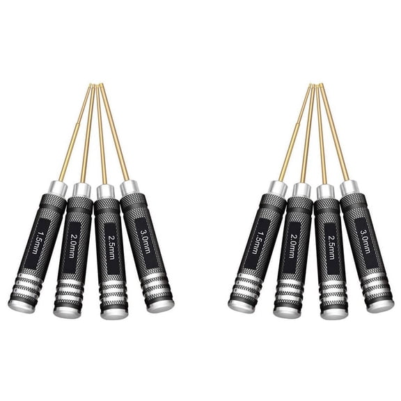 8 Pcs 1.5 / 2.0 / 2.5 / 3.0 mm Hex Screwdriver Set Titanium Hex Wrench Tool Set for Multi- FPV RC Tool