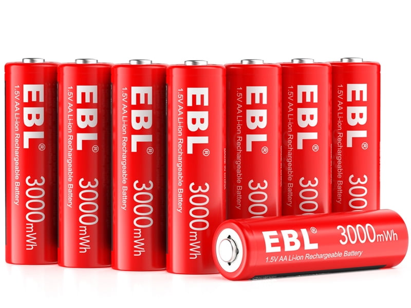8 Pcs 1.5V AA Batteries 3000mWh Rechargeable AA Lithium Liion