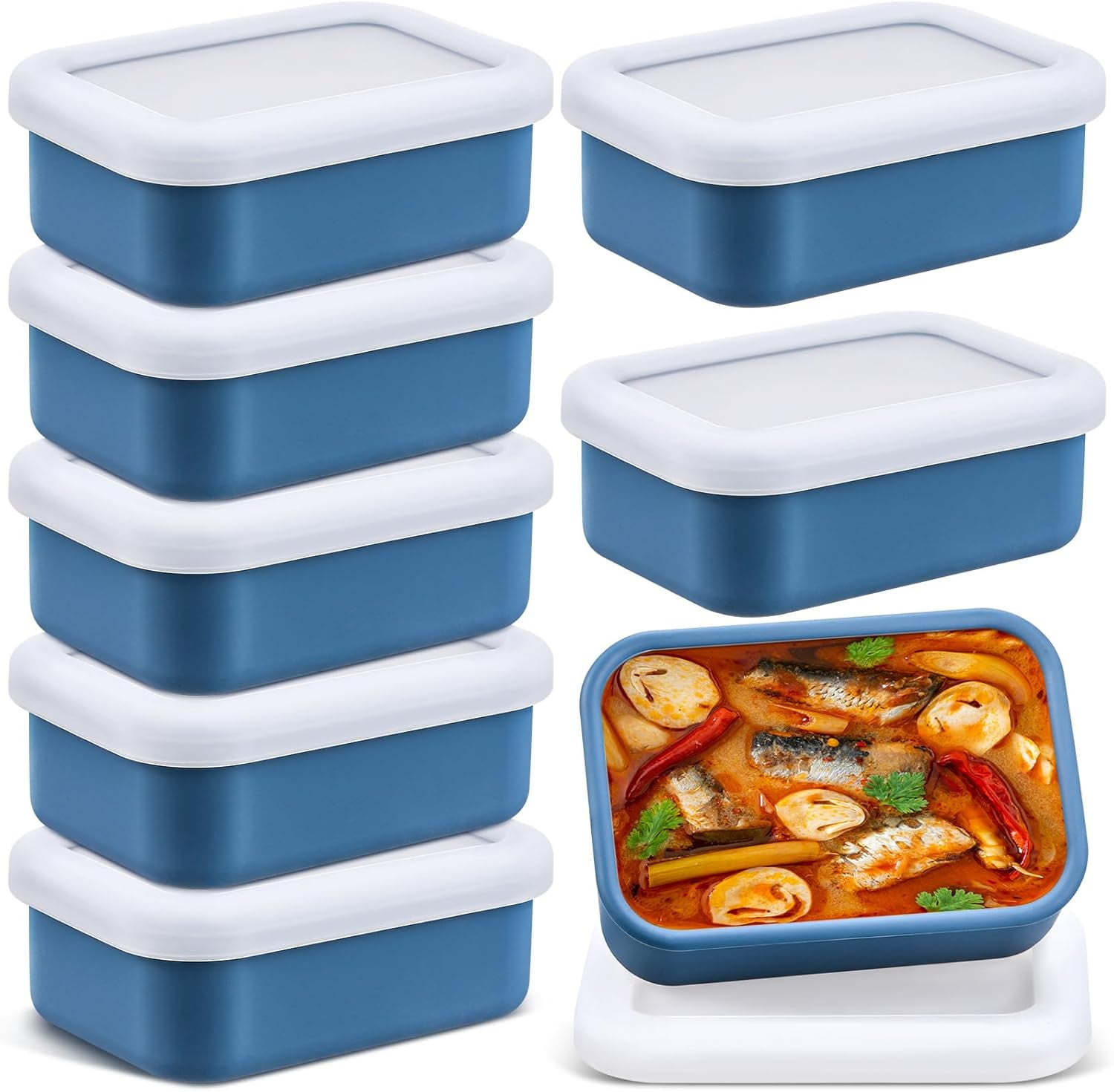 8 Pcs 1 Cup Silicone Freezer Containers with Lid Soup Freezer Molds ...
