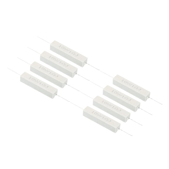 8 Pcs 1 Ohm Resistors, 10W Ceramic Cement Resistor Power Cement Resistor Kit Tolerance 5% for Power Adapters Audio Computer TV Circuit Board