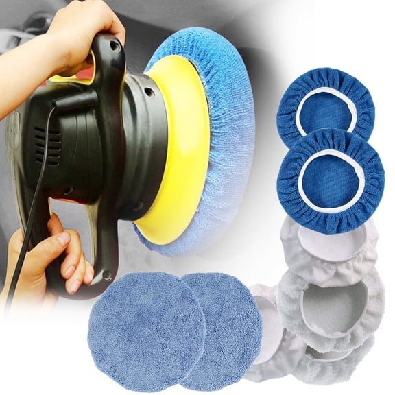 8 Pcs 10 Inch Microfiber Fleece Polisher Pad Bonnets Professional Surface Polishing9)