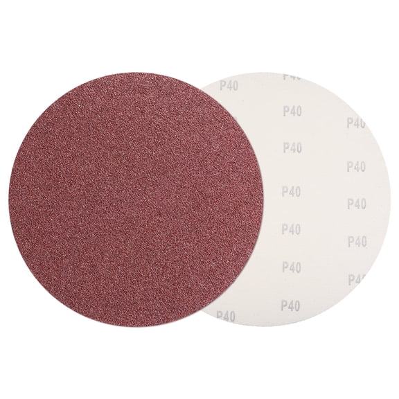 8 Pcs 10 Inch Sanding Disc 40 Grit Hook and Loop Sandpaper Random Orbital Sander Pads for Woodworking Automotive Metal Polishing, Red