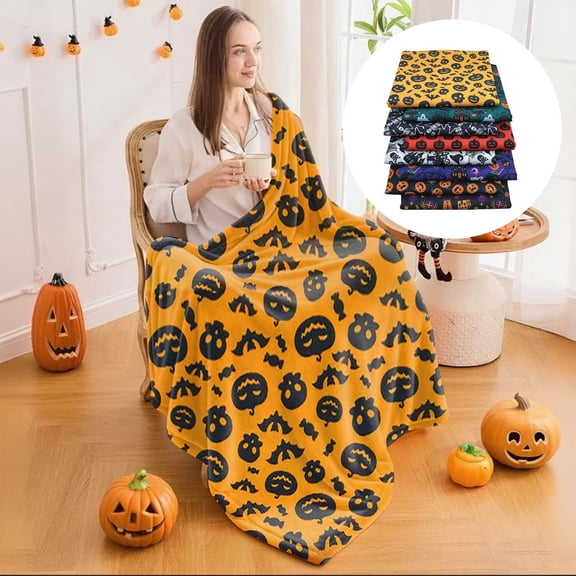 8 Pcs 10 x 10 Inches Halloween Fabric Holiday Quilting Cloth Quarters Printed Sewing Craft Bat Pumpkin Ghost Skull Fabric for DIY Halloween Decor Patchwork Supplies