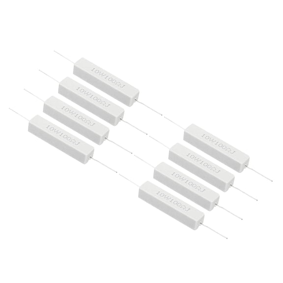 8 Pcs 100 Ohm Resistors, 10W Ceramic Cement Resistor Power Cement Resistor Kit Tolerance 5% for Power Adapters Audio Computer TV Circuit Board