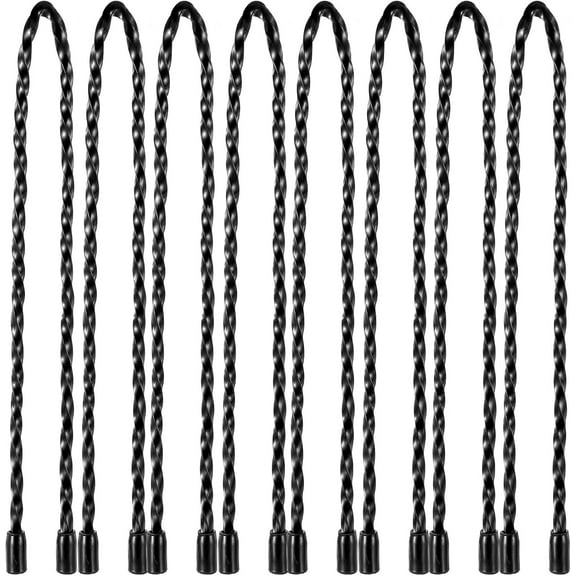 8 Pcs 12 Inch Cable Ties, Reusable Steel-Core Silicone Twist Gear Ties, Bendable Holder Strap for Indoor and Outdoor, Black