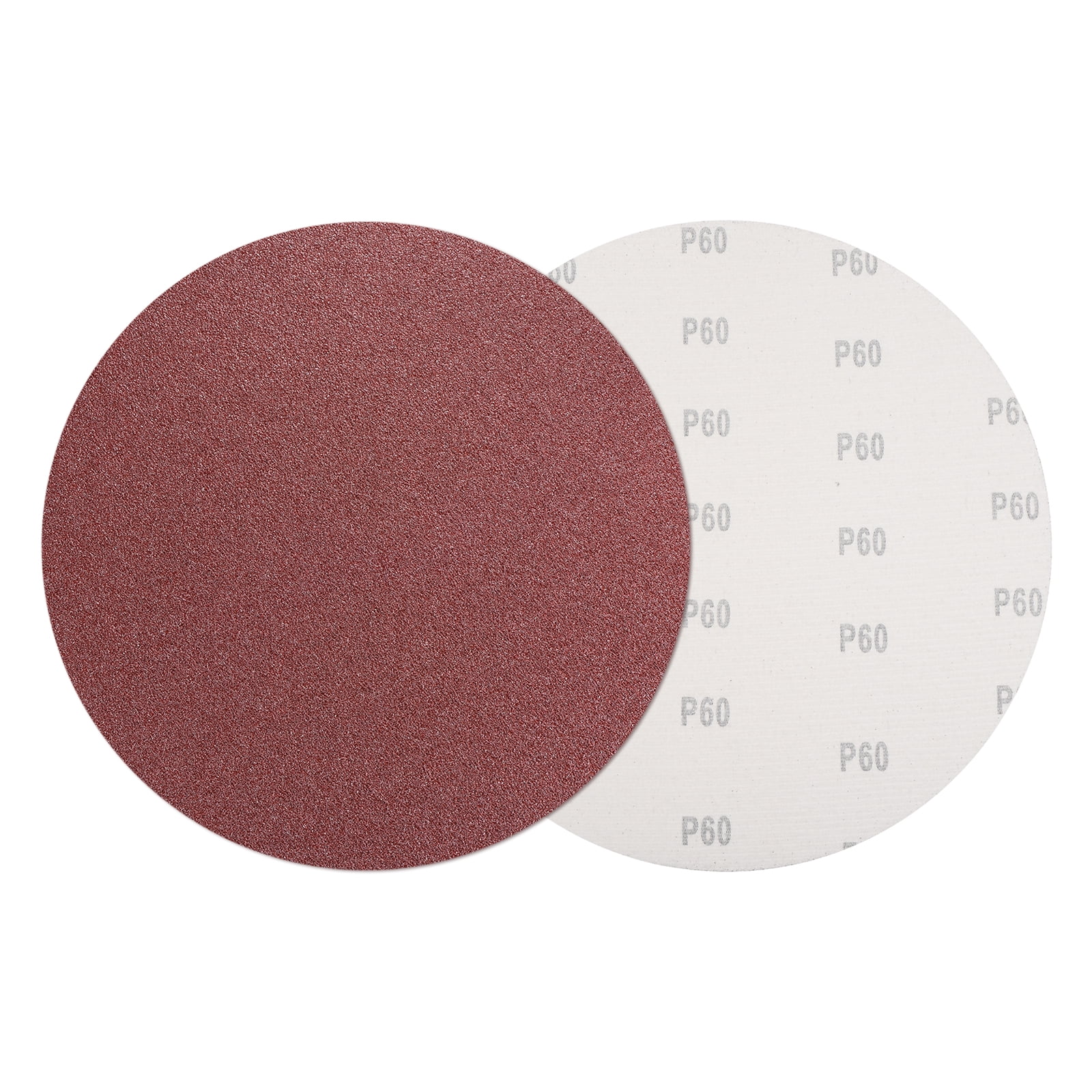8 Pcs 12 Inch Sanding Disc 60 Grit Hook and Loop Sandpaper Random Orbital Sander Pads for Woodworking Automotive Metal Polishing, Red