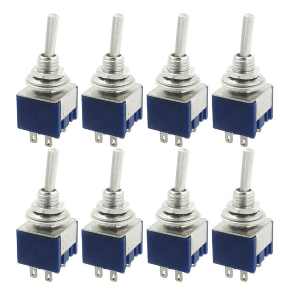 8 Pcs  125V 6A Amps ON/ON 2 Position DPDT 6 Pins Toggle Switch