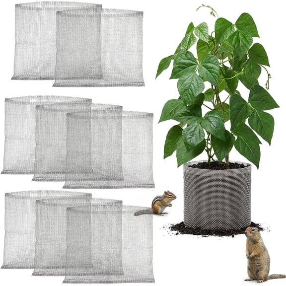 8 Pcs 15 Gallon Root Guard Baskets for Plants, Stainless Steel Plant Root Protector Gopher and Vole Wire Basket Protect for Tree Flowers Vegetables Garden Protection