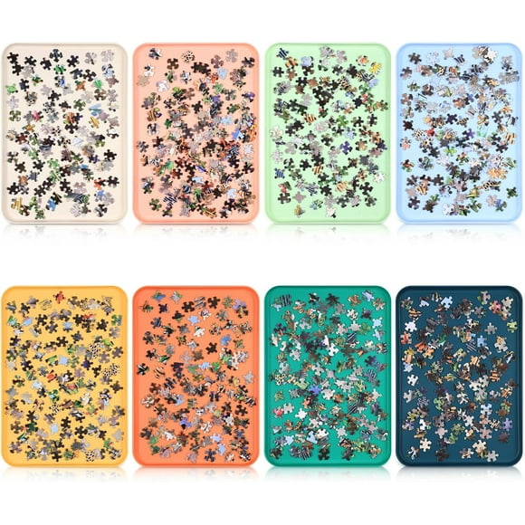 8 Pcs 15'' x 10.5'' Extra Large Puzzle Sorting Trays Stackable Puzzle Trays for Sorting Piece Sorter Jigsaw Storage Accessory for Sorting 2000/3000/5000/6000 Pieces