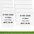 8 Pcs 18 x 24 inch Large Blank Yard Signs with Stakes Corrugated