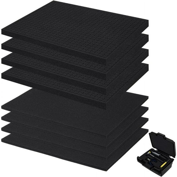 8 Pcs 2 Sizes Pick and Pluck Foam 16x12 Inch Cuttable Foam Inserts DIY for Cases Polyurethane Foam Sheet DIY for Cases-Packing Foam Pads DIY for Toolbox Camera Storage and Crafts Thick:0.4/1 inch