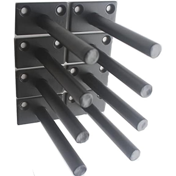 8 Pcs 3" Black Solid Steel Floating Shelf Bracket Blind Shelf Supports - Hidden Brackets for Floating Wood Shelves - Concealed Blind Shelf Support – Screws and Wall Plugs Included