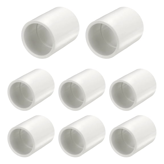 8 Pcs 3/4" PVC Pipe Coupling Adapter, Socket x Socket Straight Pressure Fittings SCH40 Pipe Coupling Fittings High-flow Capacity for Pool Spa Plumbing & Irrigation
