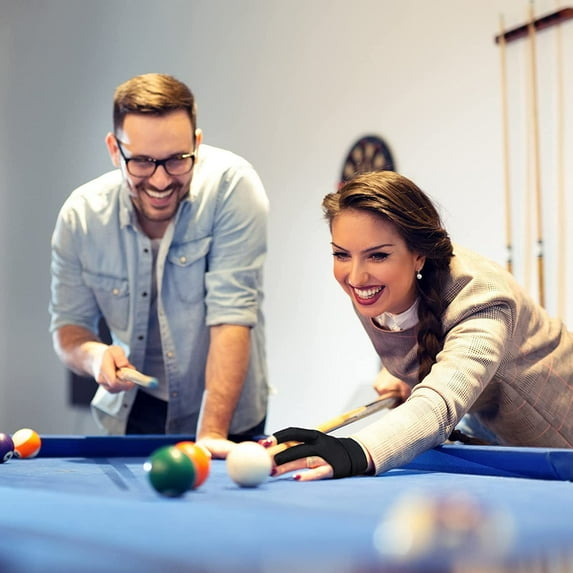 8 Pcs 3 Fingers Pool Gloves Billiards Left Hand Shooters Snooker Cue Sport Glove Show Gloves Predator for Women Men Billiard Shooters Carom Sports Accessories