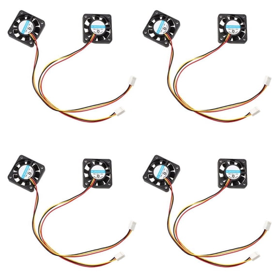 8 Pcs 3 Pin 40mm Square PC Computer Cooling Fan DC 12V Black