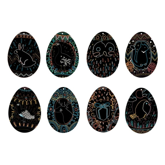 8 Pcs 3 Sizes 6 Colors Hanging Foam Easter Eggs Speckled Eggs Ornaments Decorative Easter Eggs in Transparent Packing Box with Faux Grass for Easter Tree Decorations Basket Filler