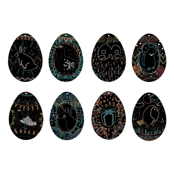 8 Pcs 3 Sizes 6 Colors Hanging Foam Easter Eggs Speckled Eggs Ornaments Decorative Easter Eggs in Transparent Packing Box with Faux Grass for Easter Tree Decorations Basket Filler