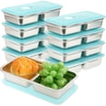 thumbnail image 1 of 8 Pcs 30 oz , 2 Compartments 304 Stainless Steel Food Storage Containers Snack Boxes with Leakproof Lids, Divided Meal Prep Lunch Box Food Container Dishwasher Safe, 1 of 3
