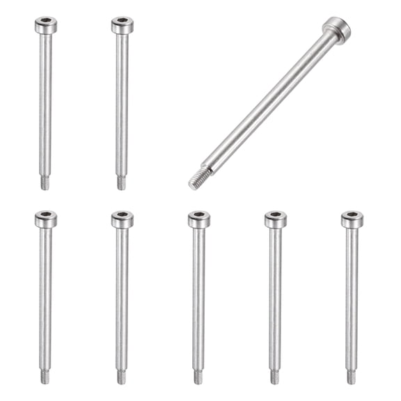 8 Pcs 304 Stainless Steel Shoulder Bolt 4mm Shoulder Dia 50mm Shoulder Length M3x0.5 Thread Hex Socket Shoulder Bolts for Hydraulic Injection Molding Machinery Industries