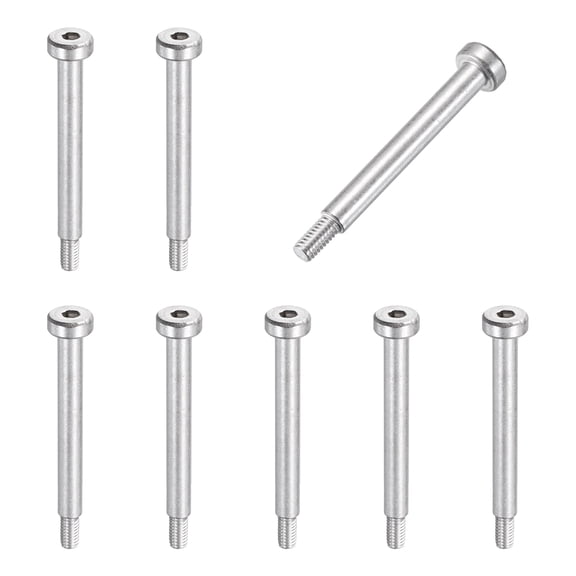 8 Pcs 304 Stainless Steel Shoulder Bolt 5mm Shoulder Dia 40mm Shoulder Length M4x0.7 Thread Hex Socket Shoulder Bolts for Hydraulic Injection Molding Machinery Industries
