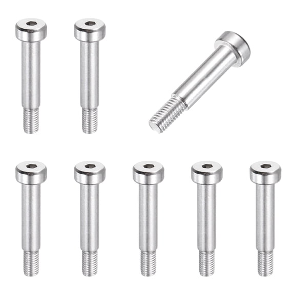 8 Pcs 304 Stainless Steel Shoulder Bolt 6mm Shoulder Dia 20mm Shoulder Length M5x0.8 Thread Hex Socket Shoulder Bolts for Hydraulic Injection Molding Machinery Industries