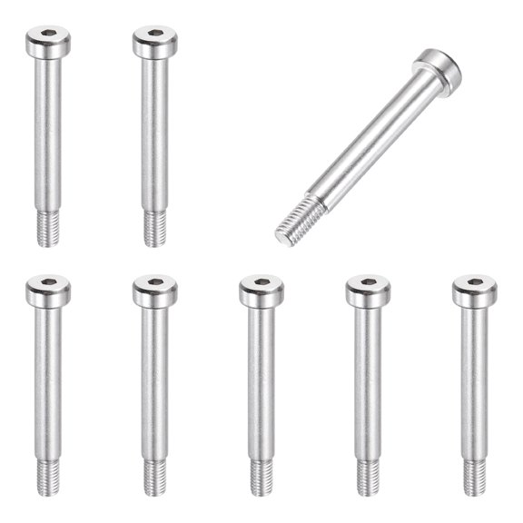 8 Pcs 304 Stainless Steel Shoulder Bolt 6mm Shoulder Dia 35mm Shoulder Length M5x0.8 Thread Hex Socket Shoulder Bolts for Hydraulic Injection Molding Machinery Industries