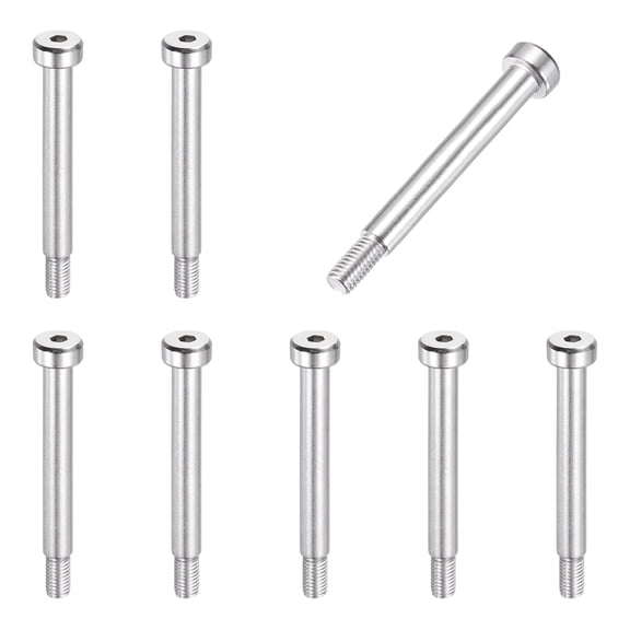 8 Pcs 304 Stainless Steel Shoulder Bolt 6mm Shoulder Dia 40mm Shoulder Length M5x0.8 Thread Hex Socket Shoulder Bolts for Hydraulic Injection Molding Machinery Industries