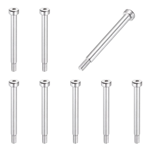 8 Pcs 304 Stainless Steel Shoulder Bolt 6mm Shoulder Dia 50mm Shoulder Length M5x0.8 Thread Hex Socket Shoulder Bolts for Hydraulic Injection Molding Machinery Industries