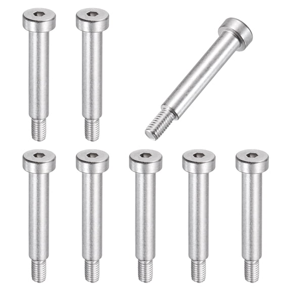 8 Pcs 304 Stainless Steel Shoulder Bolt 8mm Shoulder Dia 40mm Shoulder Length M6x1 Thread Hex Socket Shoulder Bolts for Hydraulic Injection Molding Machinery Industries