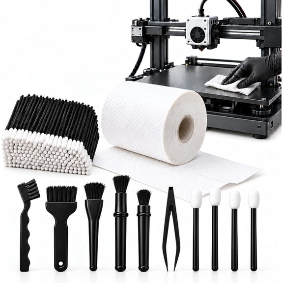 8 Pcs 3D Printer Rails and Screws Cleaning Set Brushes Swabs Wipes | Precision Maintenance Tools for Nozzle, Print Head, Extruder, Camera Lens Electronics Keyboard