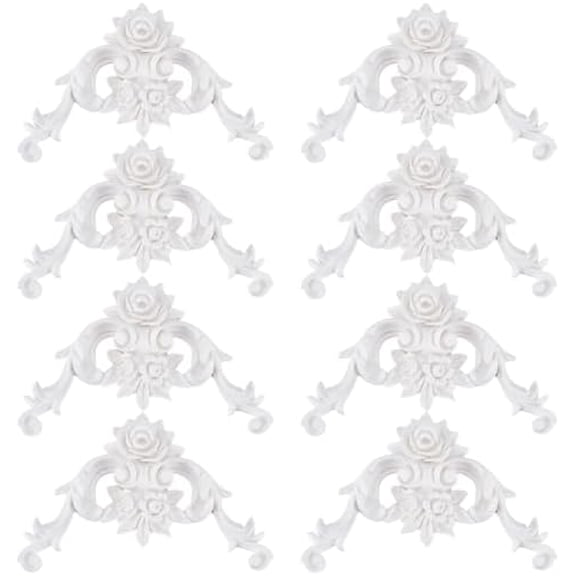 8 Pcs 3D Wall Corner Molding Kit, French Style Resin Wainscoting Panels 6.1x7.8 Inch Corner Wall Decor for Interior Home Decoration, Not Include Glue$$Tools & Hardware Other