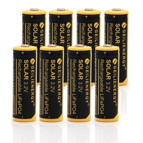 GLESOURCE (8 PCS) 3.2v 4/5 AA 14430 500mAh LiFePO4 Lithium Rechargeable Solar Battery for Outdoor Solar Lights