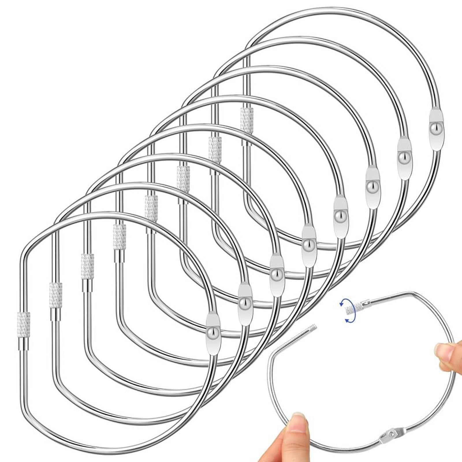 8 Pcs 4 Inch Loose Leaf Binder Book Rings D-Shaped Binder Rings Large ...