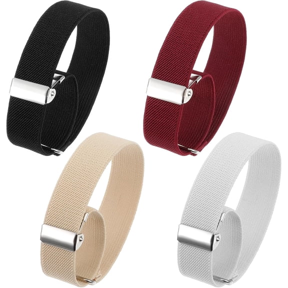 8 Pcs (4 Pairs) Elastic Adjustable Armbands, Unisex Stretchy Sleeve Garters, Non Slip Shirt Garter, Sport Armband Strap Shirt Garters Hold Up Sleeve Garter Elastic Armbands Sleeves Holders