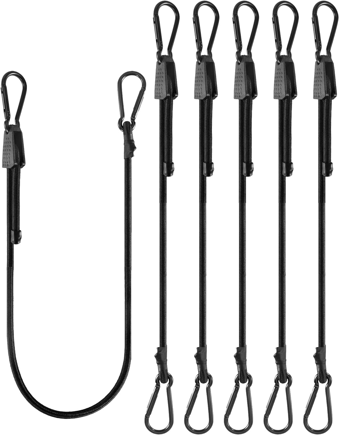 SDTC Tech 24 Inch Bungee Cords With Hooks – 4 Pack Heavy Duty Elastic Ropes For Camping, Luggage, Tarps
