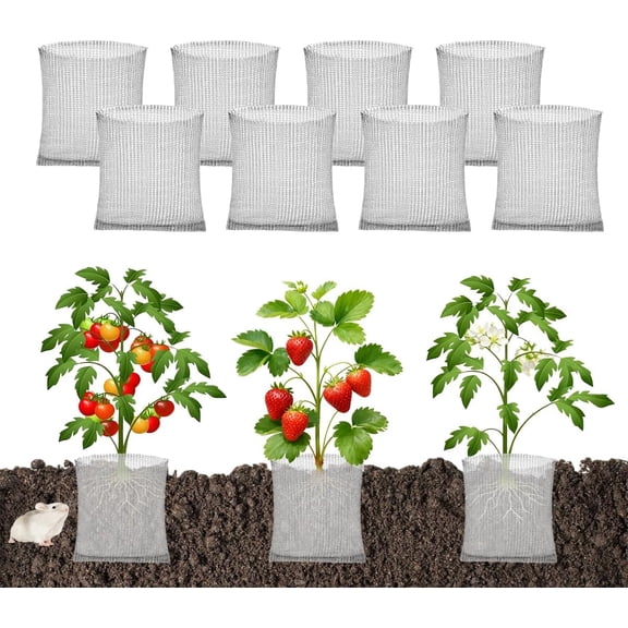 8 Pcs 5 Gallon Gopher Baskets, Gopher Cages for Gophers Voles Moles, Root Guard Basket for Underground, Stainless Steel Plant Root Protector for Garden Plant Root Protection