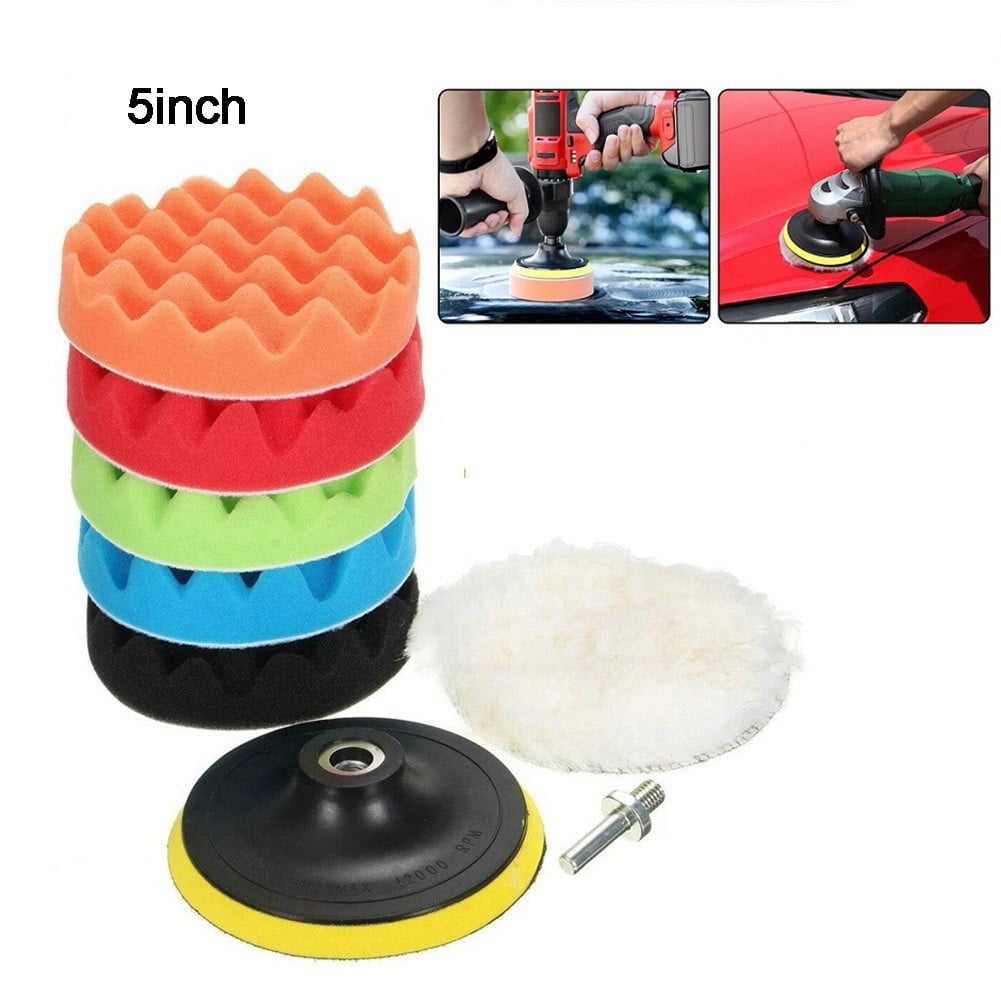 8 Pcs 5 inch Car Buffing Pads Polishing for Drill Sponge Kit Waxing