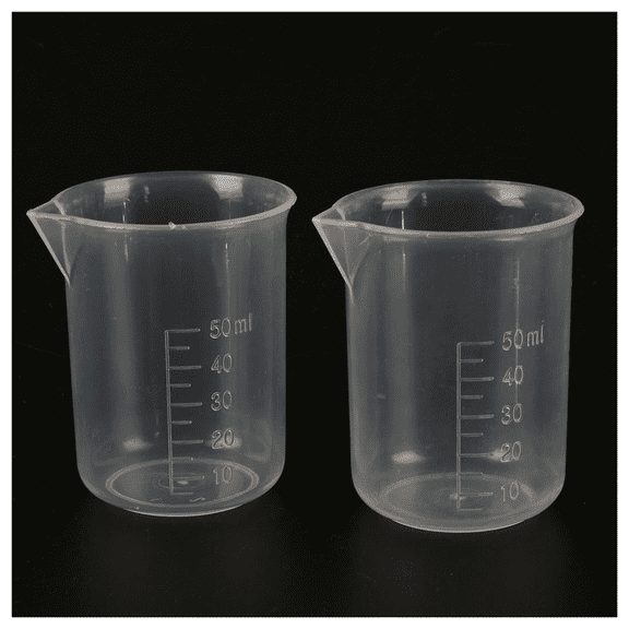 8 Pcs 50 Ml Laboratory Plastic Water Liquid Measuring Cup Transparent,8 x measuring cup,Transparent