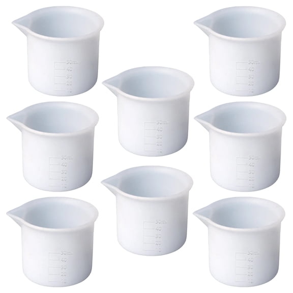 8 Pcs 50ml Silicone Measuring Cup Resin Cups for Crafts DIY Material Epoxy Pouring Mixing Paint