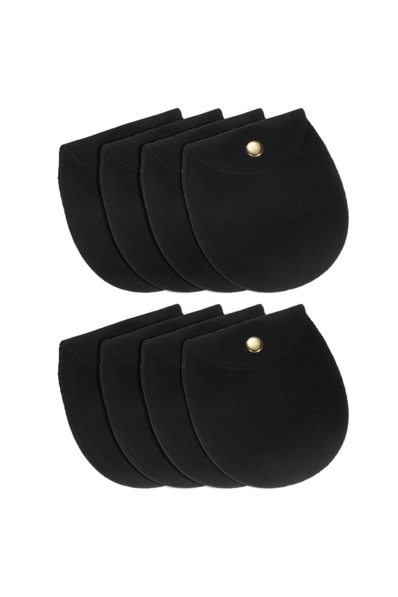 8 Pcs 7.5 x 11.5 cm Snap Button Jewelry Velvet Gift Bags Organizer for Rings Necklace Bracelet (Grey)