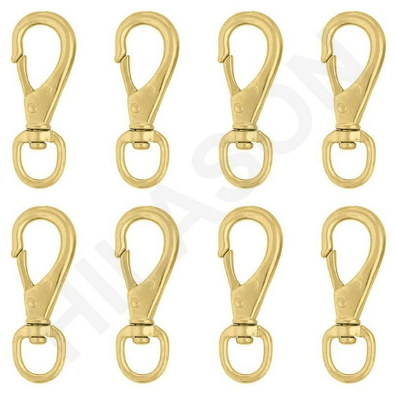 8 Pcs. 7/8 In Western Tack Solid Brass Spring Snap By Hilason