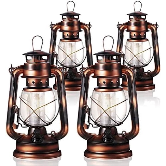 8 Pcs 8 Inch Vintage LED Hurricane Lantern Warm Leds and Dimmer Switch Battery Operated Farmers Hanging Lantern for Indoor Outdoor Camping Usage Decor$$Tools & Hardware Other