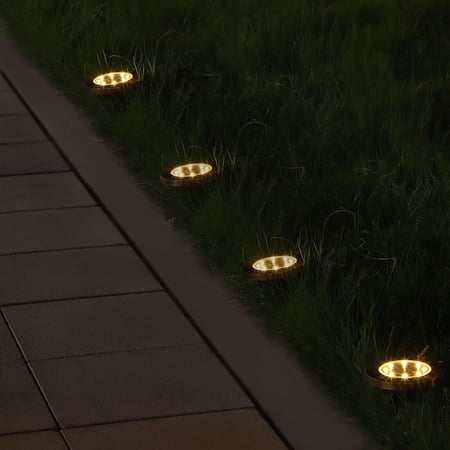 8 Pcs 8 LED Solar Landscape Lights Waterproof Outdoor Yard Light Auto On&Off